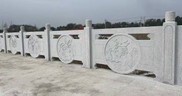 吉安芝麻白河道栏杆 石材栏杆