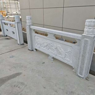 吉安芝麻白河道栏杆 石材栏杆