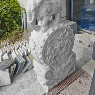 吉安芝麻白抱鼓石 庭院抱鼓石