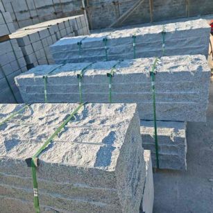 吉安芝麻白自然面整石 坐凳