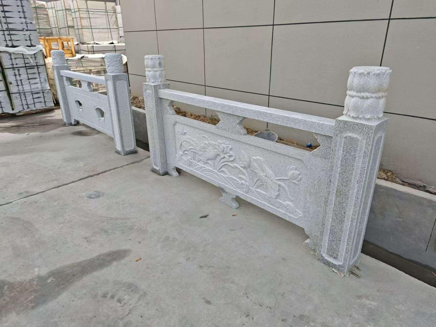 吉安芝麻白河道栏杆 石材栏杆