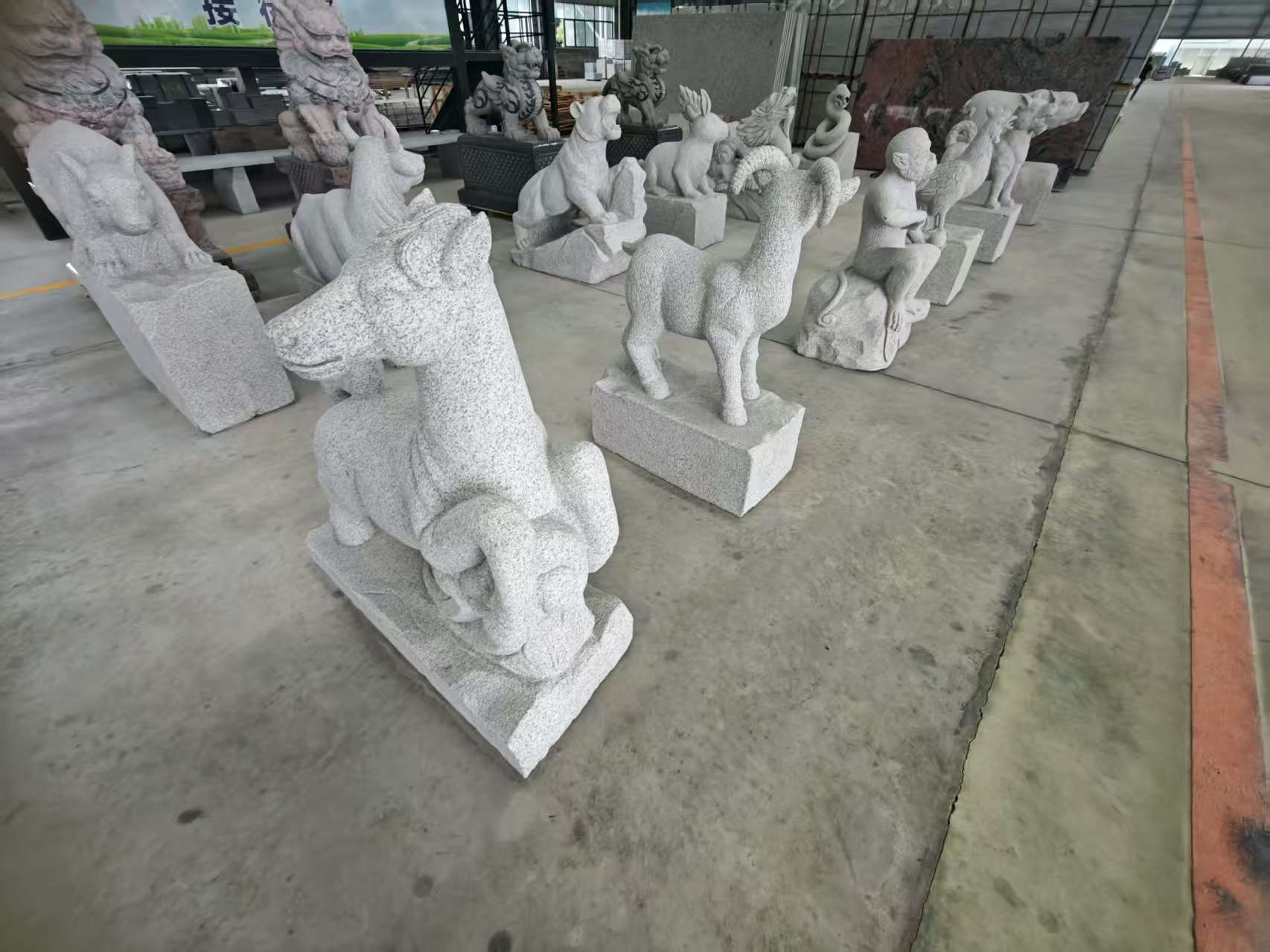 吉安芝麻白雕刻 十二生肖 异形雕刻